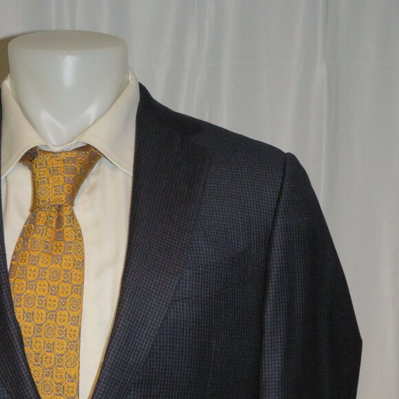 Ermenegildo Zegna Trofeo Light Blue Check Recent Two Button Sport Coat 38R